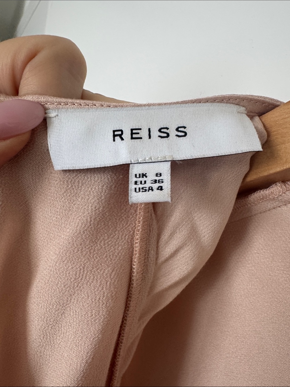 Reiss  Blush/Taupe Midi Dress with Draped Waist - Picture 3 of 5